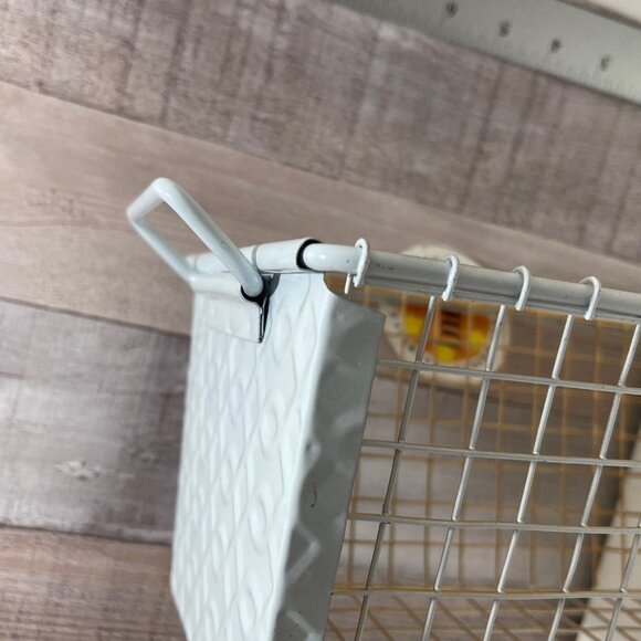 Wire Basket Gold & White 9.5”x7”x5” NEW! - Picture 4 of 4